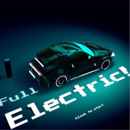 Futuristisk elbil i Clean Charge 3D-miljö